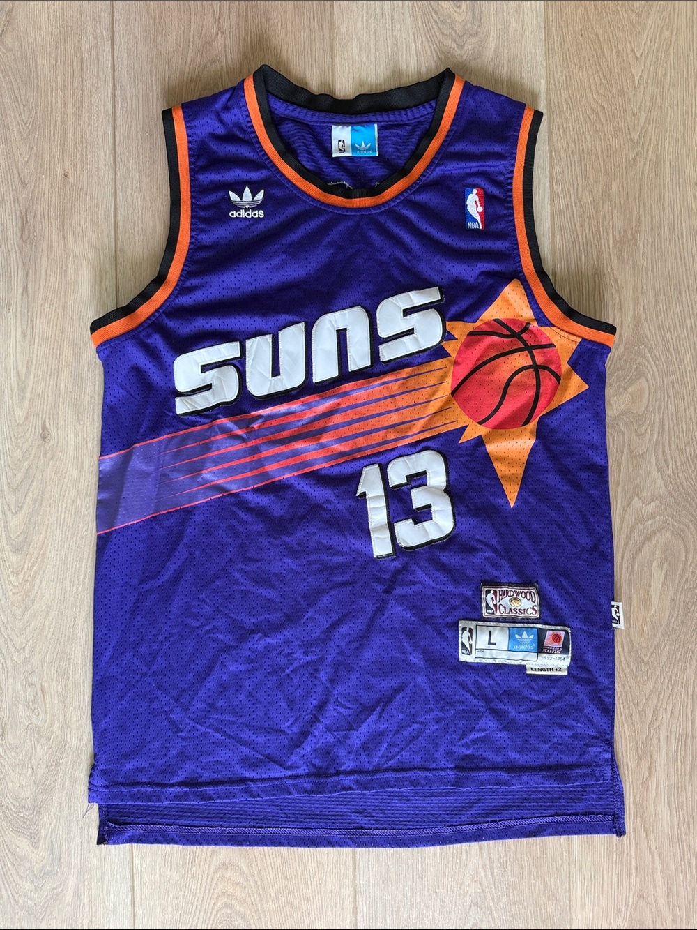 Adidas Hardwood Classics Phoenix Suns 1993-1994 Steve Nash Jersey Men’s L Purple